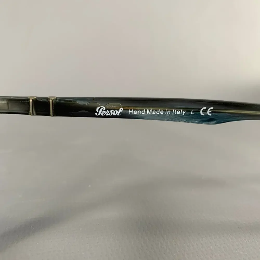 PERSOL Blue Grey Marbled Acetate Eyeglasses Frames